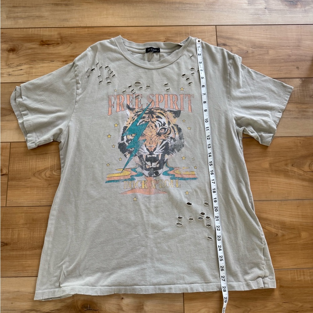 Free Spirit Tiger Graphic Tee - Tan